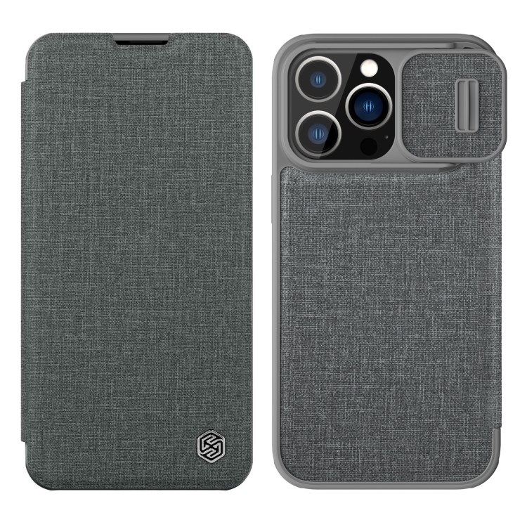 

For iPhone 14 Pro Max NILLKIN QIN Series Pro Leather Phone Case(Grey)