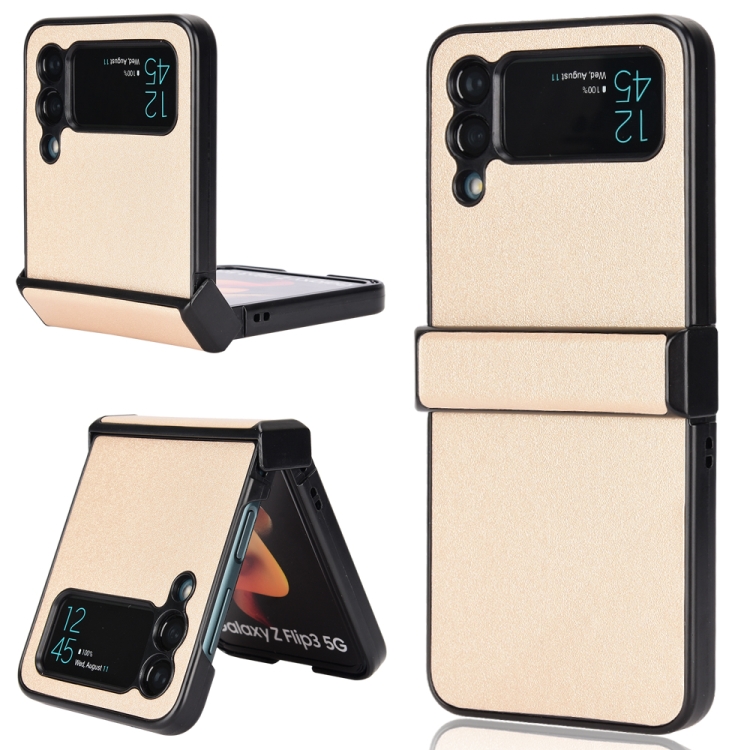 

For Samsung Galaxy Z Flip3 5G Sandskin Texture Phone Case(Gold)