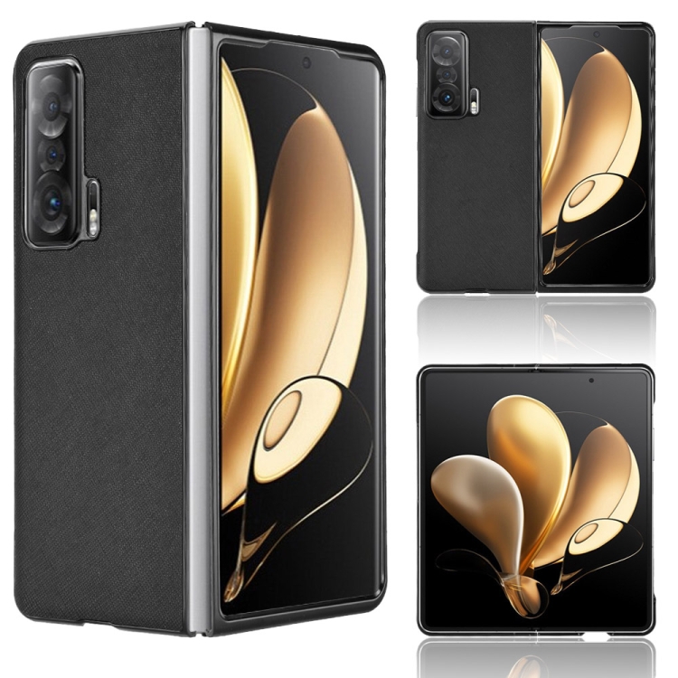 

For Honor Magic V Cross Texture Phone Case(Black)