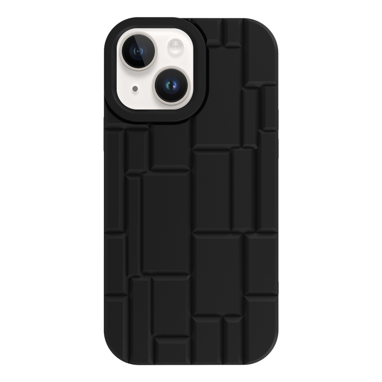 

For iPhone 14 3D Ice Cubes Liquid Silicone Phone Case(Black)