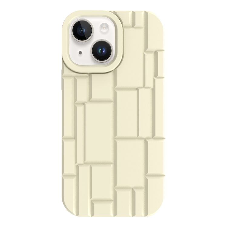 

For iPhone 14 Plus 3D Ice Cubes Liquid Silicone Phone Case(Beige)