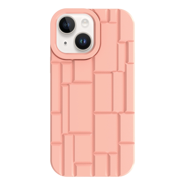 

For iPhone 14 Plus 3D Ice Cubes Liquid Silicone Phone Case(Pink)