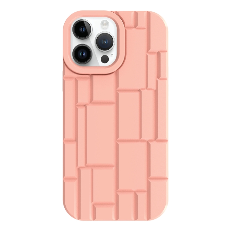 

For iPhone 14 Pro Max 3D Ice Cubes Liquid Silicone Phone Case(Pink)