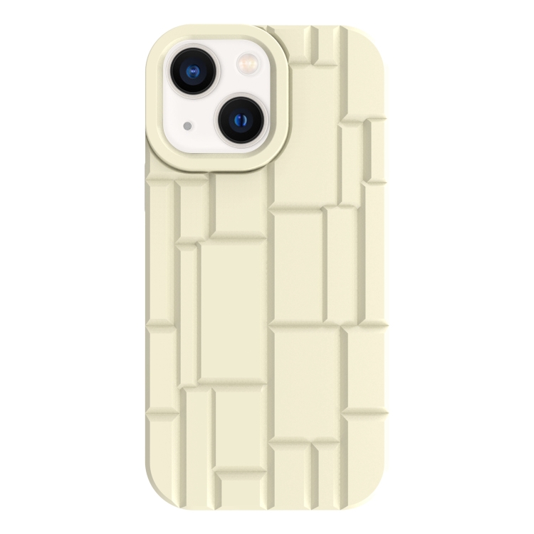 

For iPhone 13 3D Ice Cubes Liquid Silicone Phone Case(Beige)