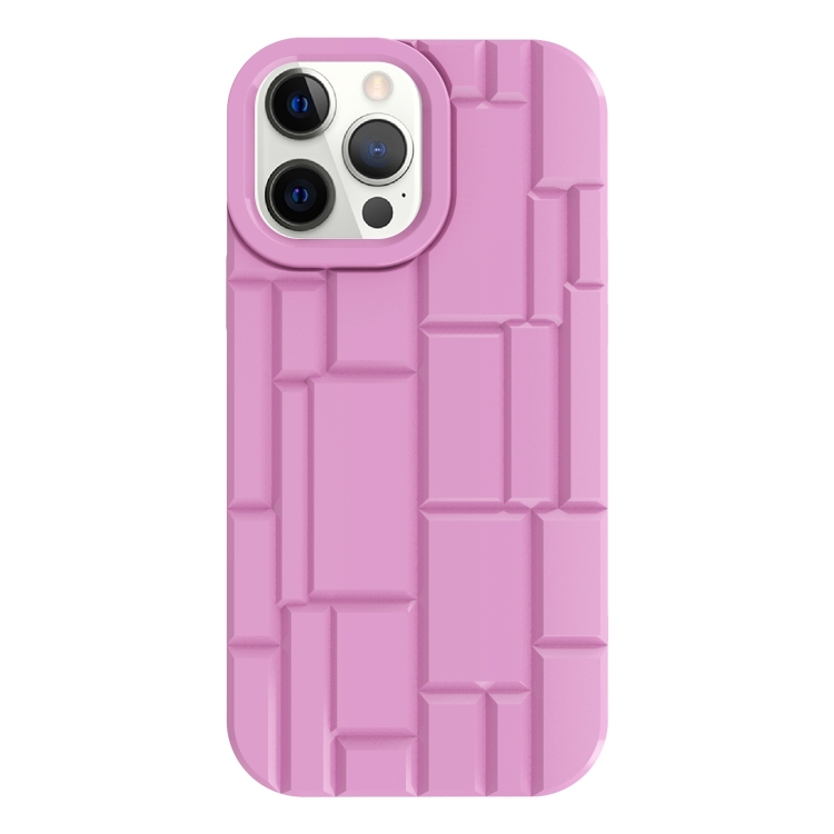 

For iPhone 12 Pro Max 3D Ice Cubes Liquid Silicone Phone Case(Purple)