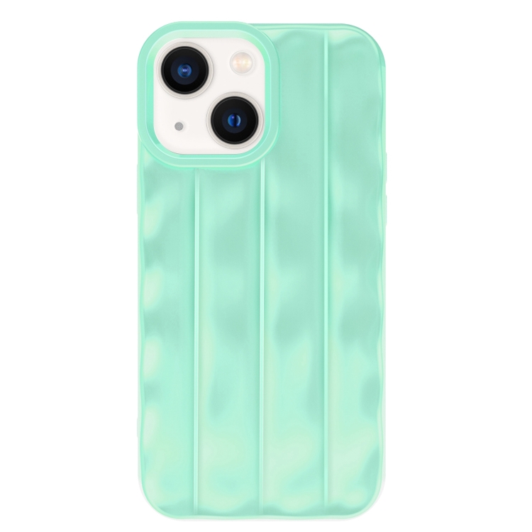 

For iPhone 13 3D Stripe TPU Phone Case(Mint Green)