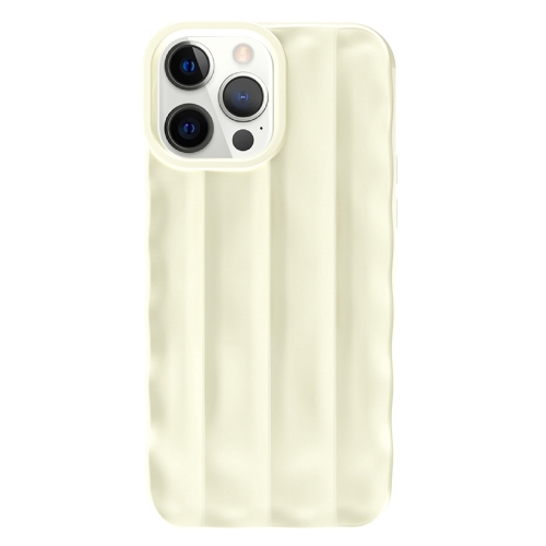 

For iPhone 12 Pro Max 3D Stripe TPU Phone Case(Beige)