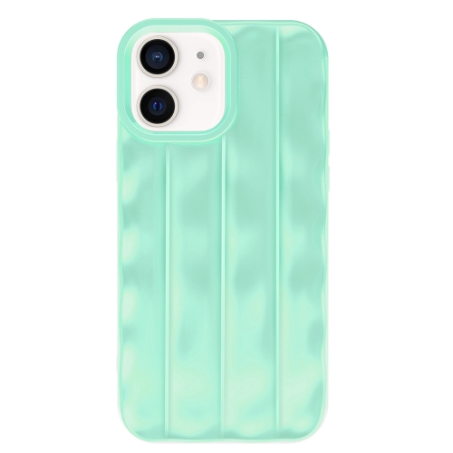 

For iPhone 11 3D Stripe TPU Phone Case(Mint Green)