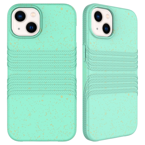 

For iPhone 14 Wheat Straw Material Degradable TPU Phone Case(Light Green)
