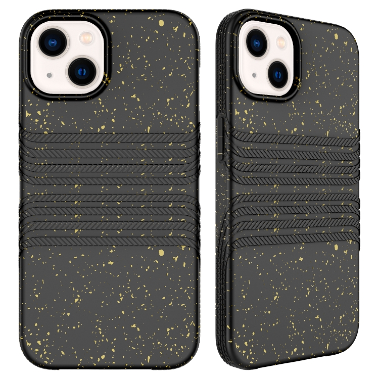 

For iPhone 14 Plus Wheat Straw Material Degradable TPU Phone Case(Black)