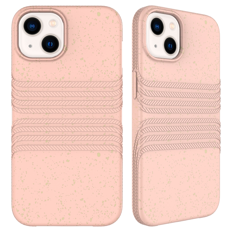 

For iPhone 13 Wheat Straw Material Degradable TPU Phone Case(Pink)