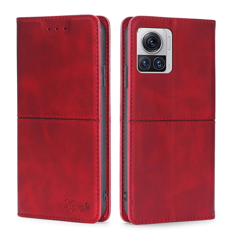 

For Motorola Edge X30 Pro 5G/Edge 30 Ultra Cow Texture Magnetic Horizontal Flip Leather Phone Case(Red)