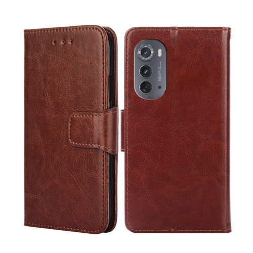 

For Motorola Edge 2022 Crystal Texture Leather Phone Case(Brown)