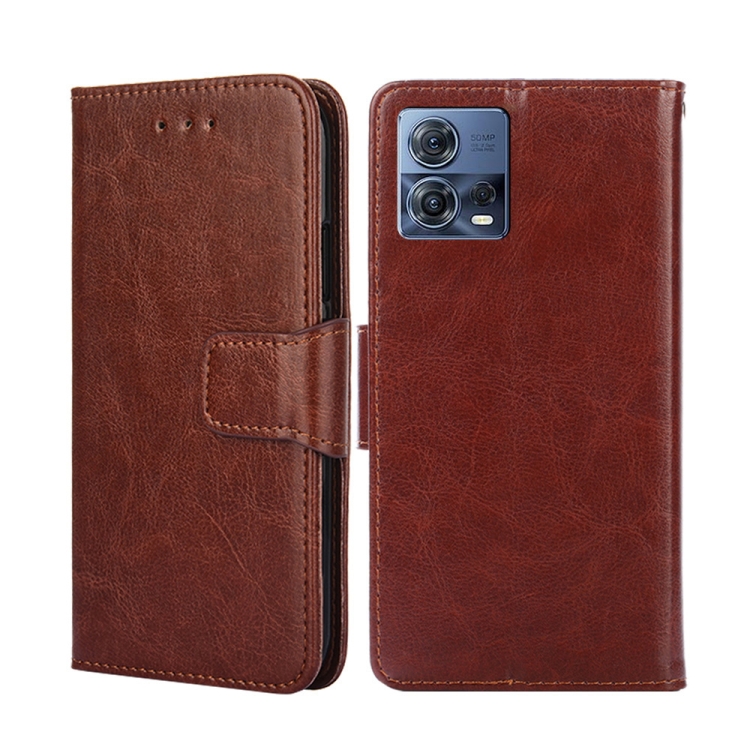 

For Motorola Edge S30 Pro 5G/Edge 30 Fusion Crystal Texture Leather Phone Case(Brown)