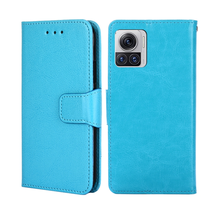 

For Motorola Edge X30 Pro 5G/Edge 30 Ultra Crystal Texture Leather Phone Case(Sky Blue)