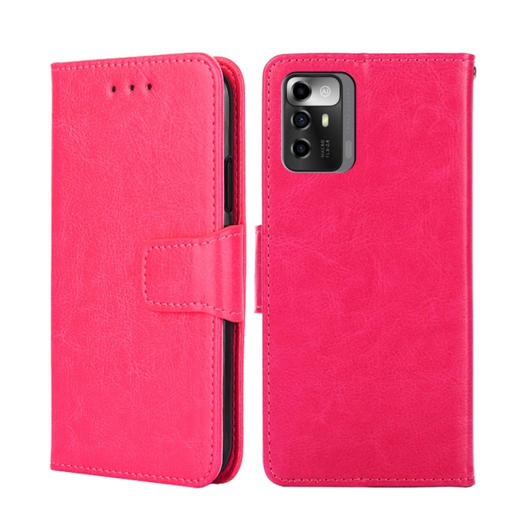 

For ZTE Blade A72 5G Crystal Texture Leather Phone Case(Rose Red)