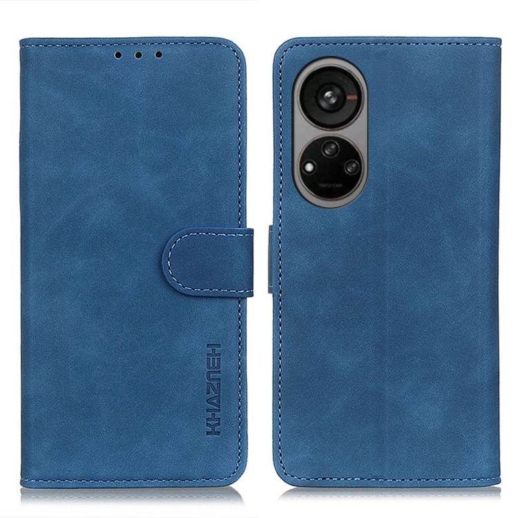 

For ZTE Blade V40S KHAZNEH Retro Texture Leather Phone Case(Blue)