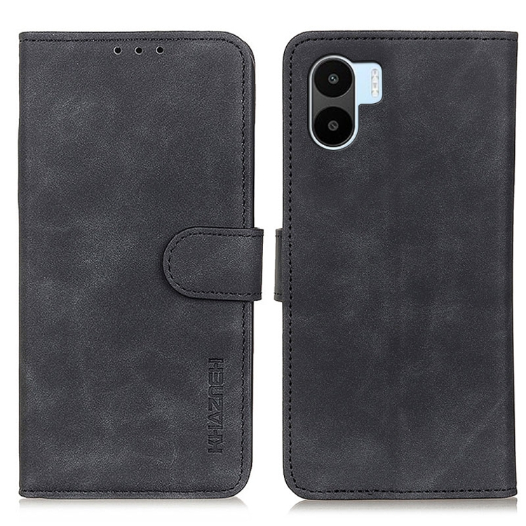 

For Xiaomi Redmi A1 KHAZNEH Retro Texture Leather Phone Case(Black)