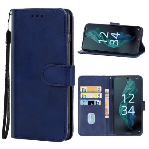 

For Sharp Aquos Sense7/SH-V48 Leather Phone Case(Blue)