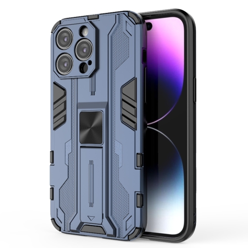 

For iPhone 14 Pro Max Supersonic PC + TPU Holder Phone Case(Blue)