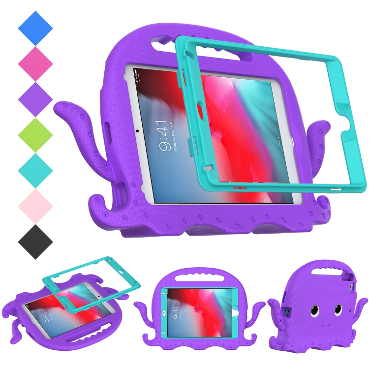 

For iPad mini 1 / 2 / 3 / 4 / 5 Octopus Style EVA + PC Tablet Case with Strap(Purple)
