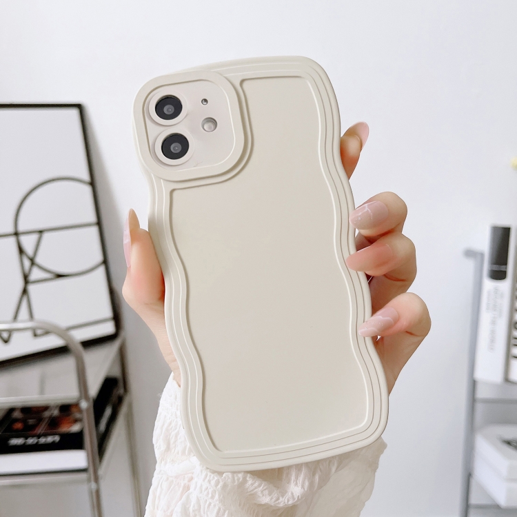 

For iPhone 12 mini Wave Edge Silicone Phone Case(White)