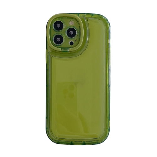 

For iPhone 12 Pro Lens Invisible Bracket TPU Phone Case(Green)