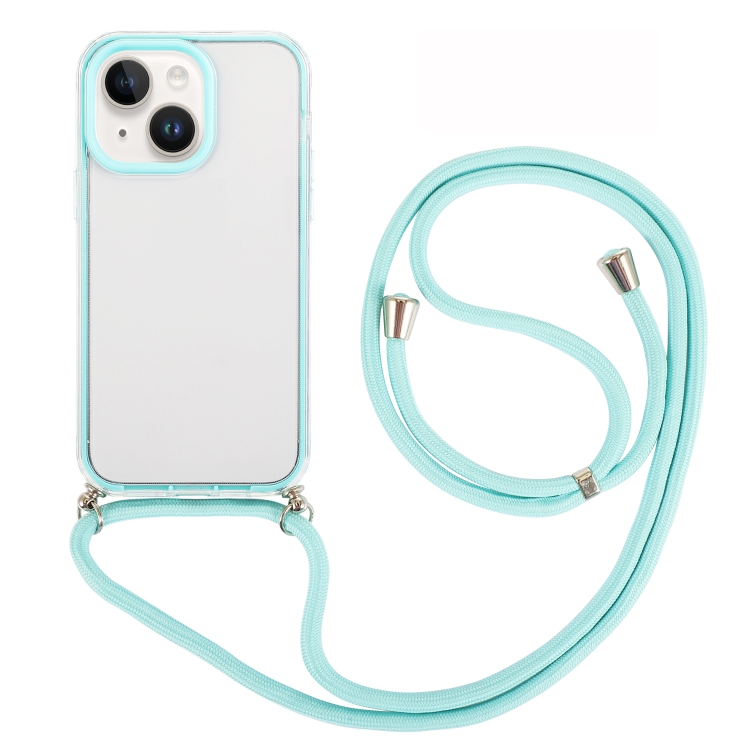 

For iPhone 14 3 In 1 PC + TPU Transparent Phone Case(Mint Green)