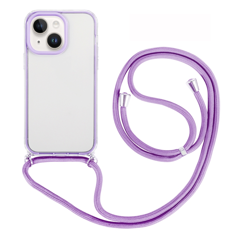 

For iPhone 14 3 In 1 PC + TPU Transparent Phone Case(Purple)