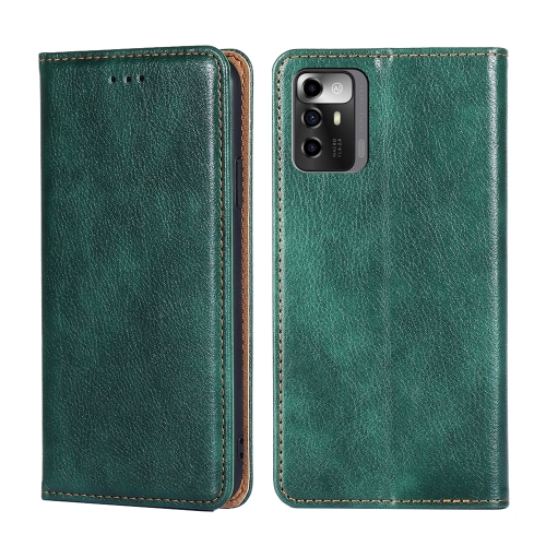 

For ZTE Blade A72 5G Gloss Oil Solid Color Magnetic Leather Phone Case(Green)