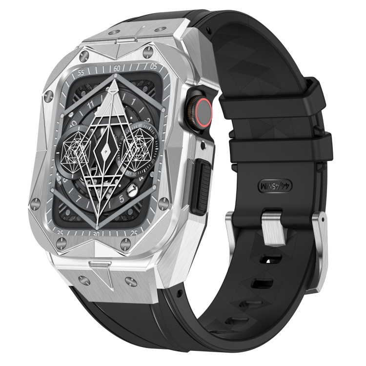 

Surface Nail Stainless Steel Case TPU Watch Band For Apple Watch Series 8&7 45mm(Silver)