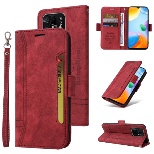 For Xiaomi Redmi 10C BETOPNICE Dual-side Buckle Leather Phone Case(Red)