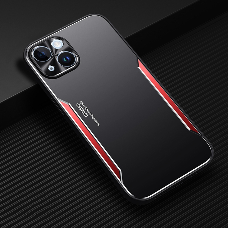 

For iPhone 14 Blade Series TPU + Titanium Alloy Phone Case(Black Red)