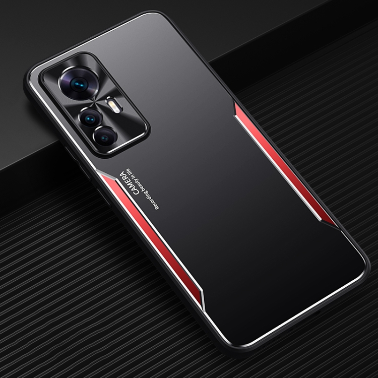 

For Xiaomi Redmi K50 Ultra / 12T / 12T Pro Blade Series TPU + Titanium Alloy Phone Case(Black Red)