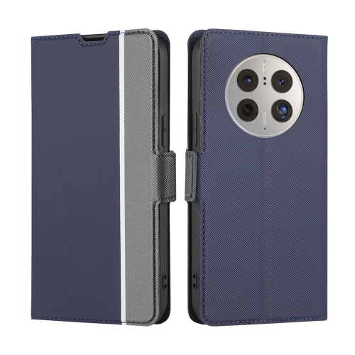 

For Huawei Mate 50 Pro Twill Texture Side Buckle Leather Phone Case(Blue)