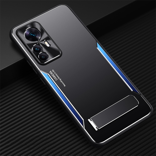 

For Xiaomi Redmi K50 Ultra / 12T / 12T Pro Blade Series TPU + Titanium Alloy with Holder Phone Case(Black Blue)