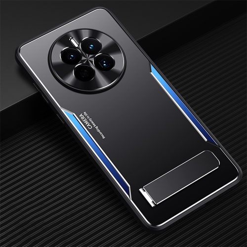 For Huawei Mate 50 Blade Series TPU + Titanium Alloy with Holder Phone Case(Black Blue)