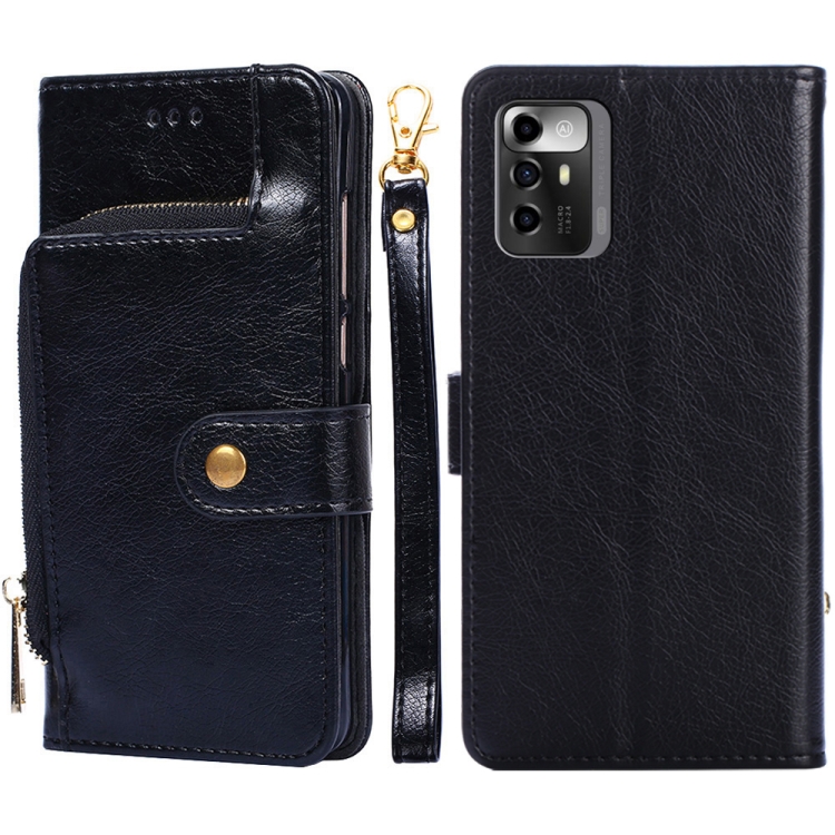 

For ZTE Blade A72 5G Zipper Bag Flip Leather Phone Case(Black)