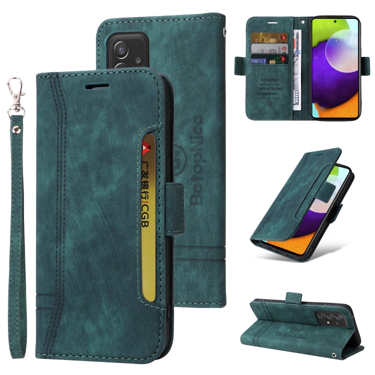 

For Samsung Galaxy A52 5G / 4G BETOPNICE Dual-side Buckle Leather Phone Case(Green)