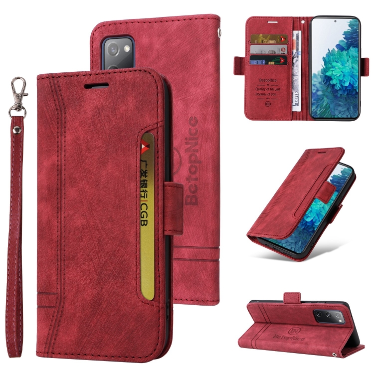 

For Samsung Galaxy S20 FE BETOPNICE Dual-side Buckle Leather Phone Case(Red)