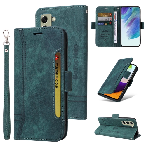 

For Samsung Galaxy S21 FE 5G BETOPNICE Dual-side Buckle Leather Phone Case(Green)