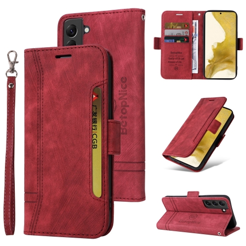 For Samsung Galaxy S22 5G BETOPNICE Dual-side Buckle Leather Phone Case(Red)