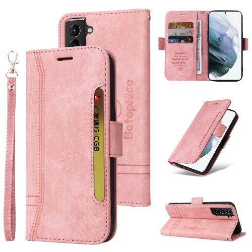 

For Samsung Galaxy S21 5G BETOPNICE Dual-side Buckle Leather Phone Case(Pink)