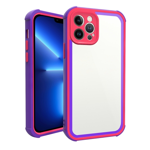 

For iPhone 13 Pro Acrylic + TPU Shockproof Phone Case(Blue Purple + Rose Red)