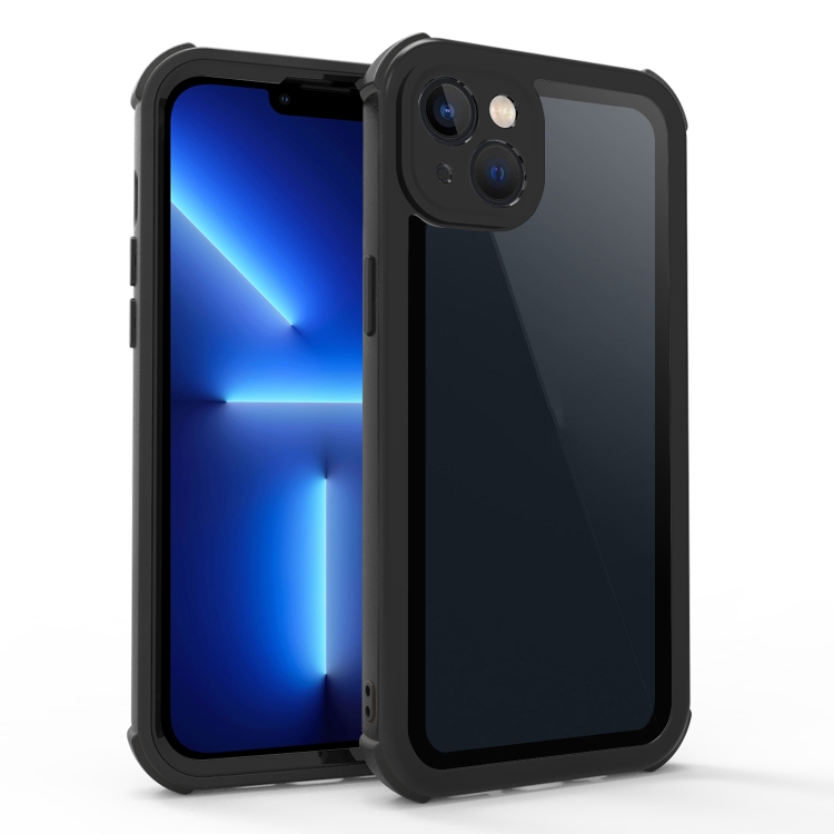 

For iPhone 12 Acrylic + TPU Shockproof Phone Case(Black)