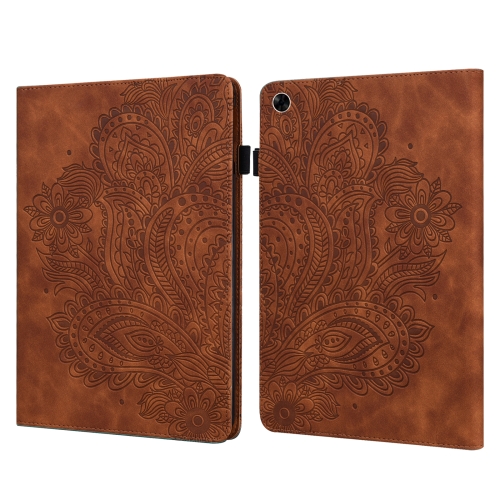 

For Xiaomi Redmi Pad 10.61 2022 Peacock Embossed Pattern Leather Tablet Case(Brown)