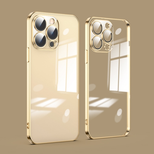 

For iPhone 12 Pro Dustproof Glass Lens Protection Electroplating Phone Case(Gold)