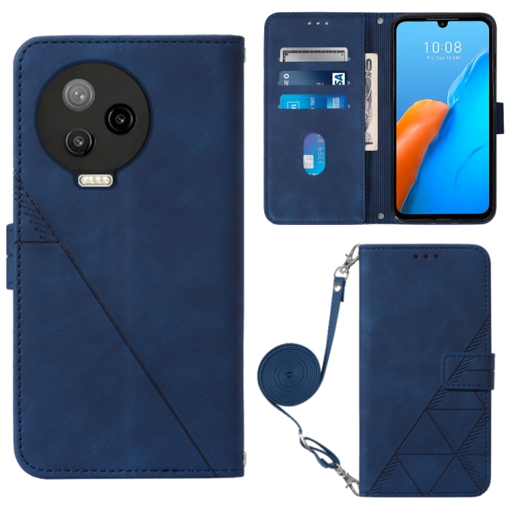 

For Infinix Note 12 Pro 4G Crossbody 3D Embossed Flip Leather Phone Case(Blue)