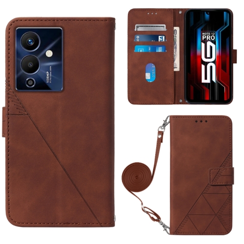 

For Infinix Note 12 Pro 5G Crossbody 3D Embossed Flip Leather Phone Case(Brown)