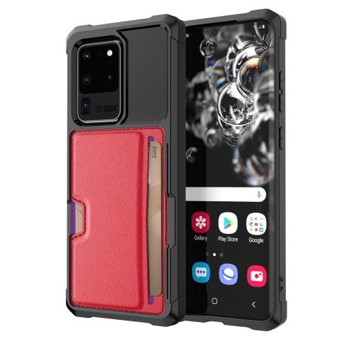 

For Samsung Galaxy S20 Ultra ZM02 Card Slot Holder Phone Case(Red)